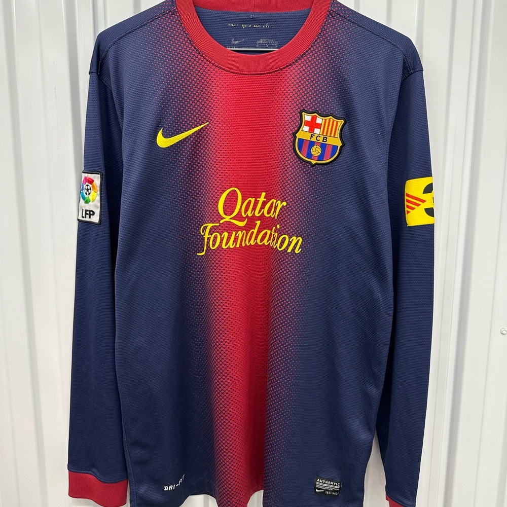 Nike Barcelona 2012/2013 HOME Kit Long Sleeve Men’s Size Large AUTHENTIC